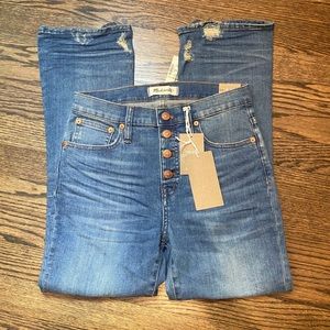 NWT Madewell Distressed Demi-Cut Ankle Jeans